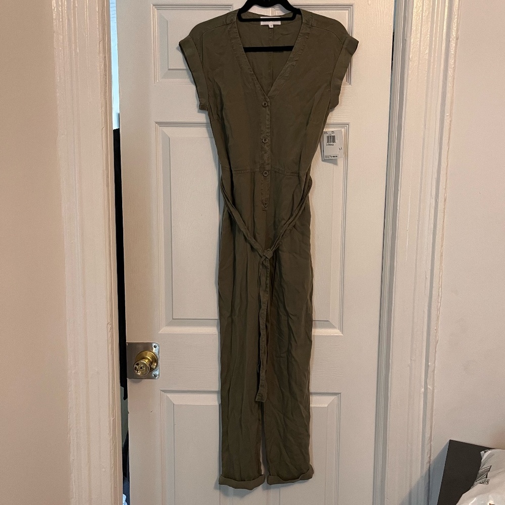 Bella Dahl Green Cap Sleeve Jumpsuit